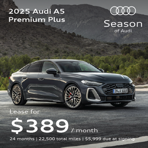 front facing 2025 Audi A5 parked